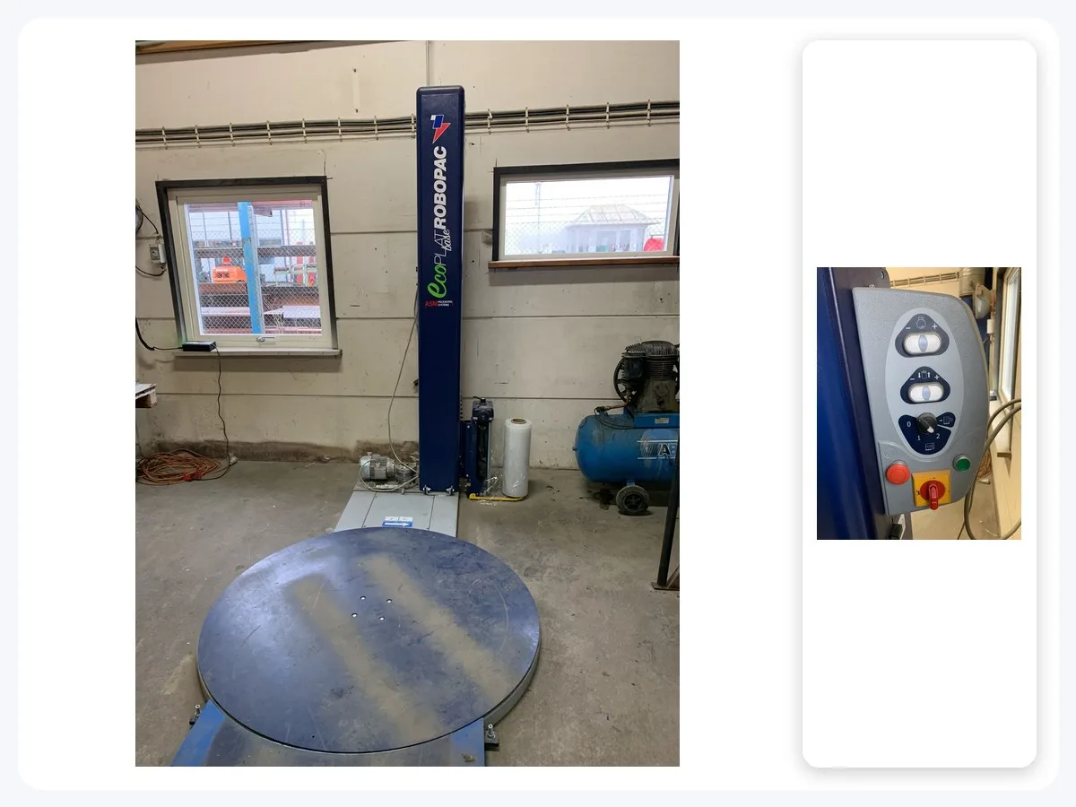 Reconditioned Robopac Ecoplat Base pallet wrapping machine